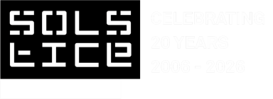 Solstice at 20 white text