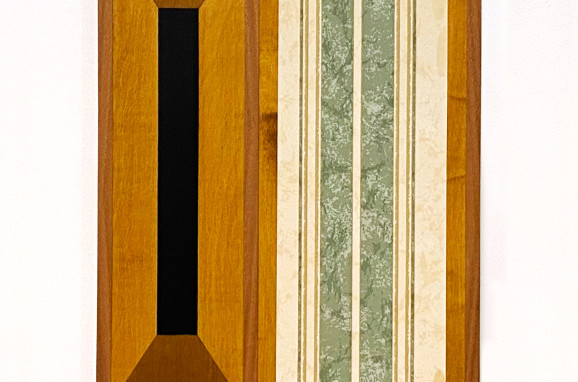 61. Unit 3 Hazel OSullivan 2022 wood stain veneer fabric on birch plywood 70x50
