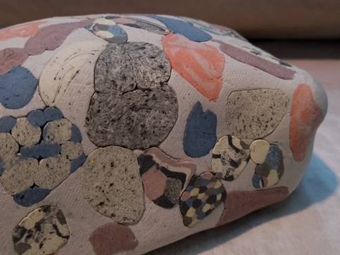 Image: Example of marbled clay work by artist Vanessa Donoso López. Courtesy of the artist.